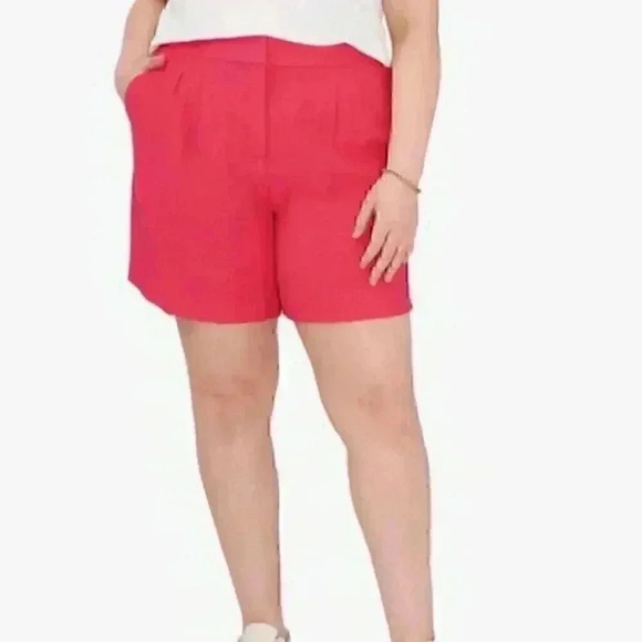 Vince Camuto Hot Pink Linen Blend Short NWT Size 22W - Picture 1 of 9